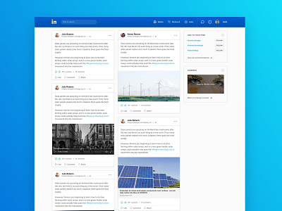 LinkedIn Redesign concept / Home feed blue concept linkedin minimal modern redesign social ui ux