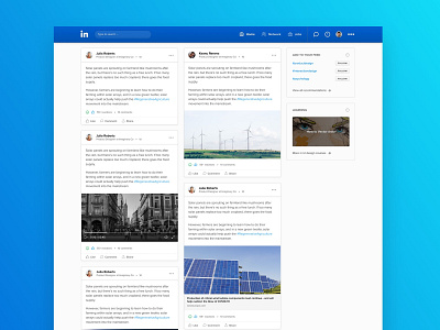 LinkedIn Redesign concept / Home feed