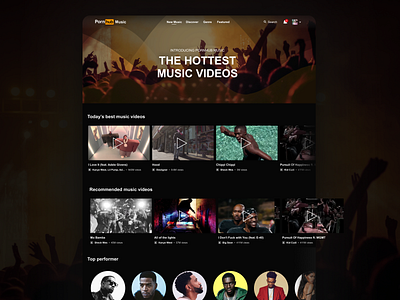 Hottest Music Videos art direction music music player ui ux video webdesign website website design