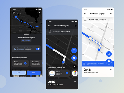 Trucker App Navigation app blue navigation truck trucker