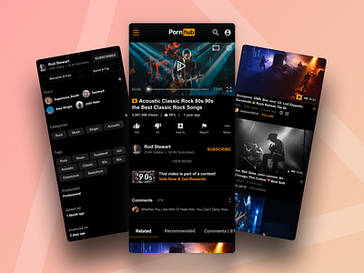 Pornhub Watch Page branding dark dark ui mobile mobile ui play pornhub uiux video watch watching watchpage web