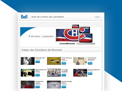 Bell X Montreal Canadiens art direction hockey stick web website design