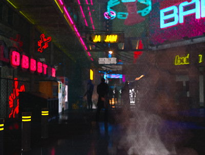Cyber alley by tg 1 3d cinema4d futuristic octane render