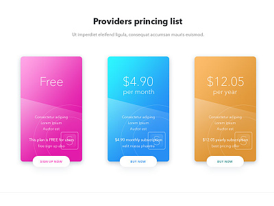 Pricing candy pricing ui