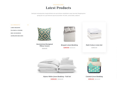 Bedding - ecommerce landing bedding ecommerce landing ui