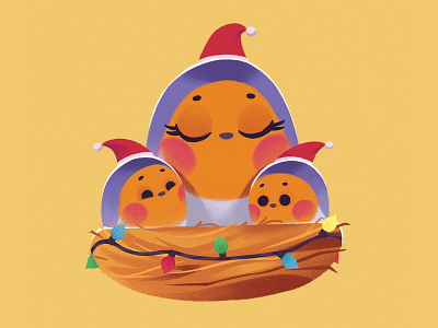 Robins animal cartoon character christmas cute illustration robin