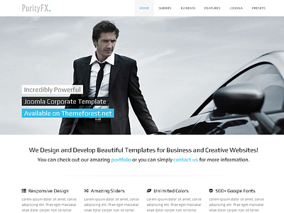 PurityFX - Corporate Joomla Template blog business corporate gantry joomla 2.5 joomla 3 joomla 3.x k2 portfolio responsive slideshow sortable portfolio