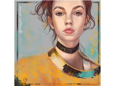 Portrait Anya Conservi art artist beaty digital fashion girl illustration illustrator paint portrait
