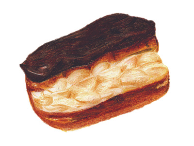 Eclair colored pencil colored pencils illustration pastry