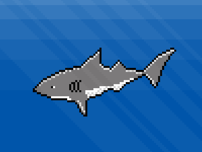 A Shark pixel art shark