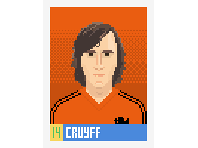 1974 Cruyff 1974 cruyff guessi holland netherlands pixel art pixelart world cup