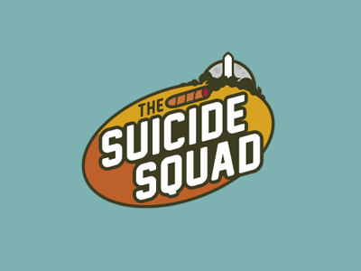 The Suicide Squad brown cigar moon orange retro rocket smoke squad suicide yellow