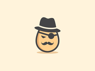 Mafia Egg Logo agent boss business cartoon character egg flat hat icon illustration logo mafia