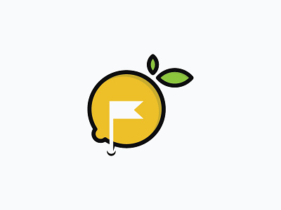 Lemon Spot Logo business logo club fresh fruits golf lemon location place point sport spot