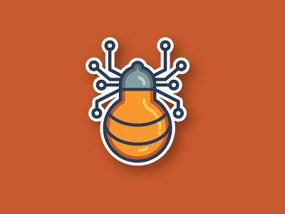 Spider Bulb bulb cartoon character cute energy idea illustration logo mascot shine spider sticker