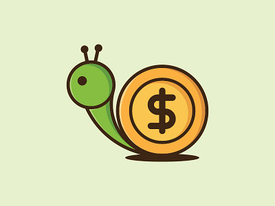 Snail Coin cartoon character coin currency cute dollar exchanger illustration logo mascot money snail