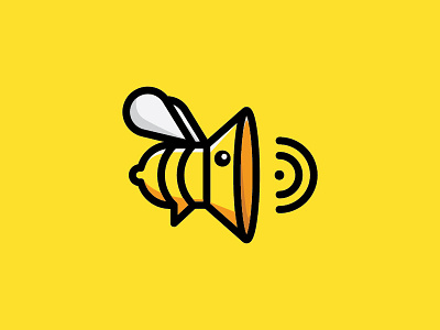 Bee Megaphone bee bee hive bee logo cartoon character chat illustration logo mascot megaphone sound speaker