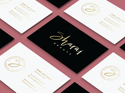 Sharai Beauty Business Card brand design brand identity branding design graphic design handlettering logo typography