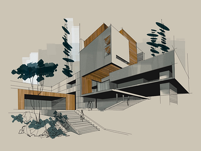 Quick Procreate Architecture sketch art concept design environment exterior location markers sketch
