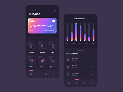 Paymen App app concept design gradient minimal payment ui ux