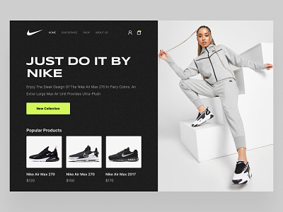 NIKE Shoes app concept dark design minimal nike shoes sport ui uiux ux workout