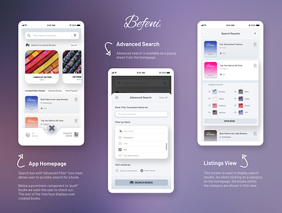 Befeni Fabric Book - Mobile Mockup (1) app branding design fashion mobile