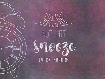 Small Goals morning simple illustration lettering stars lauren hom alarm clock snooze galaxy space goals