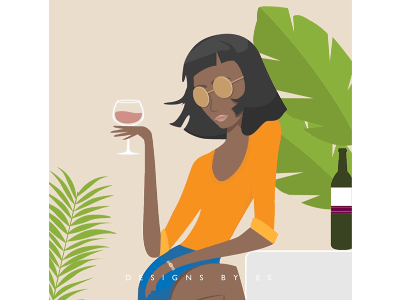 TGIF Chic animation friday gif girl holiday illustration lagos nigeria relax tgif tropical woman