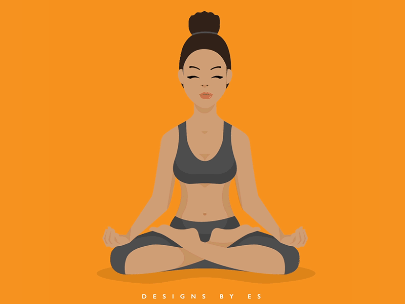 Meditation Girl animation calm exercise fitness gif gym health illustration meditation mental health wellness woman