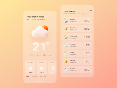 Weather app 3d appdesign branding dailyui dailyuichallenge inspiration mobileapp ui ui design uxdesign weather weatherapp web