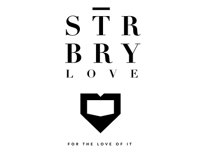 Strbry Love Black On White design fashion brand fashion design logo