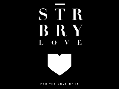 Strbry Love White On Black branding design fashion brand fashion design logo