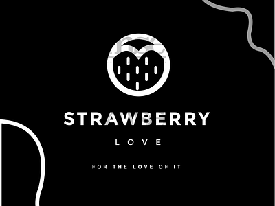 Strbry Love Pattern On Black On White branding design fashion brand fashion design flat illustration logo