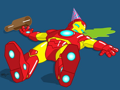 Drunk Iron Man adobe illustrator cartoon comic art comic books comics fan art iron man marvel marvel art vector art