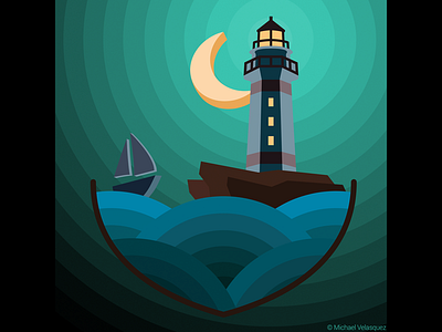 Punta Carena Lighthouse adobe illustrator design flat graphic design illustrator lighthouse logo vector vector art