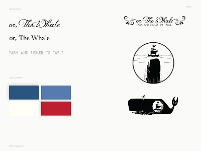 or, The Whale Brand Guidelines graphic design illustrator menu design print design