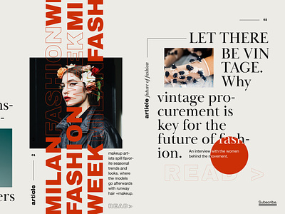 Website Design Layout - FSHN FWRD asymmetry blog design design layout fashion fashion week illustrator layout design magazine layout