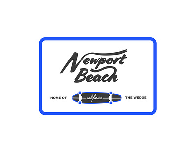 Newport Beach blue branding branding design california illustrator newport beach retro skateboard vintage west coast