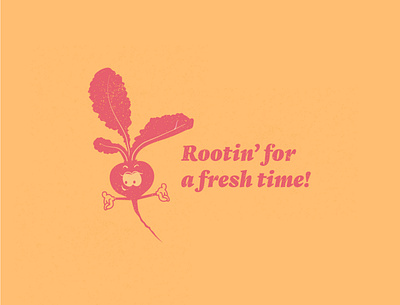 Rootin' for you! adobe illustrator beet cartoon farm illustration illustrator orange retro texture vintage
