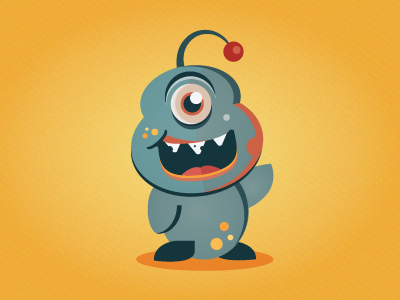 Marty the Monster app app character character child childrens app cyclops flat design monster