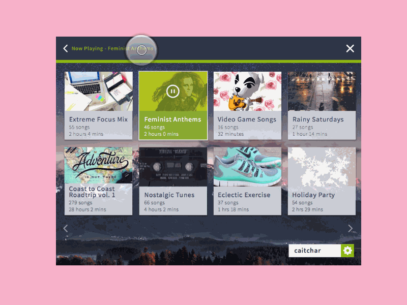 Spotify Playlist Widget - FramerJS Prototype