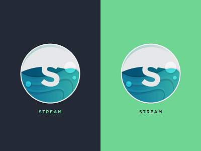 Stream Logo fluid letter logo logo s stream streamline water wave