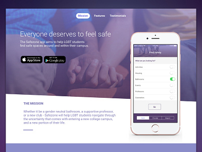 Safezone App Landing Page