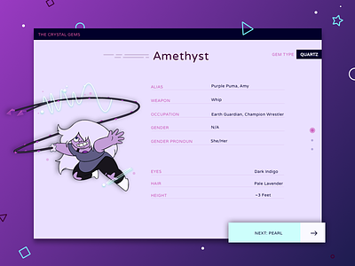 Amethyst Profile amethyst cartoon network crystal gems gems profile steven universe