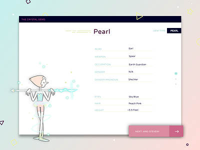 Pearl Profile cartoon network crystal gems pearl profile steven universe