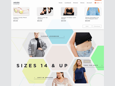 ASOS Concept asos clothing website fashion landing page shopping cart