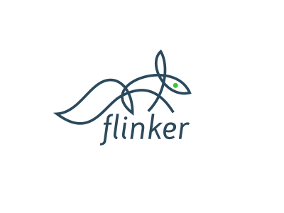 Flinker logo (v2) line logotype mono simple