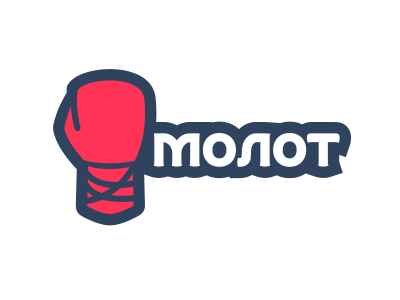 Boxing studio Molot (means Hammer) boxing hammer logo