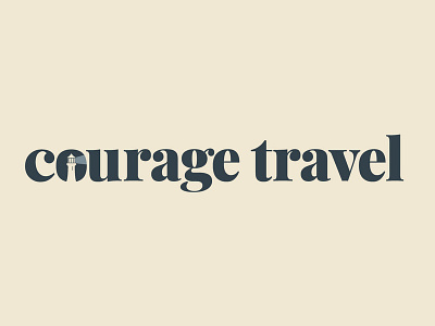Courage Travel 2d branding design icon illustration illustrator logo logo design serif typographic typographic logo typography vector