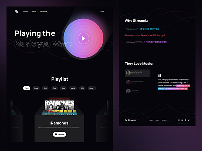 Streamiz - Music Streaming Landing Page by Jaka Permadi for Maccario Lab on  Dribbble
